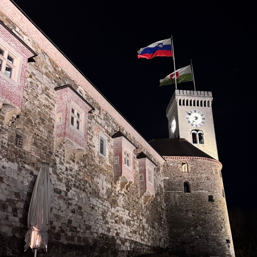 Castelo de Liubliana à noite, Eslovênia